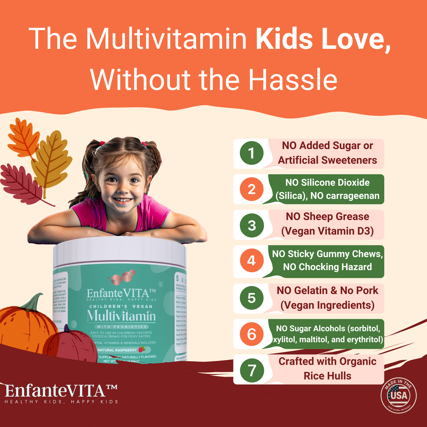 Children’s Vegan Complete Multivitamin with Probiotics (90 day supply) Raspberry