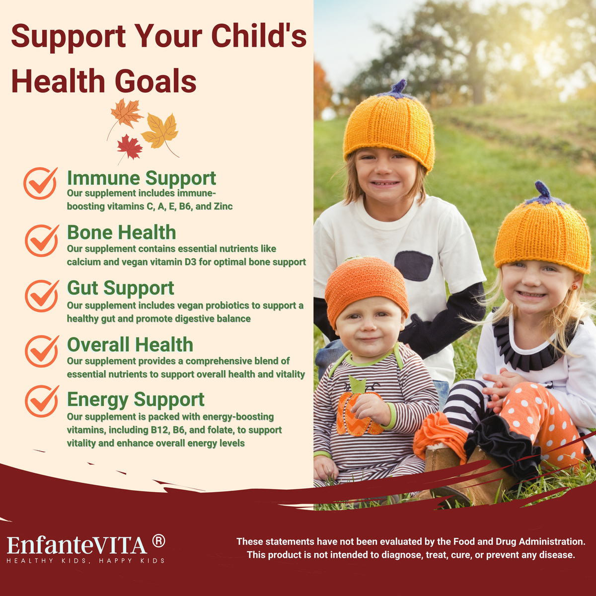 Children's Vegan Multivitamin Powder with Probiotics – Raspberry (90-Day Supply)